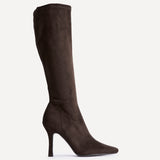 Alexia Brown Faux Suede Stretch High Leg Boots
