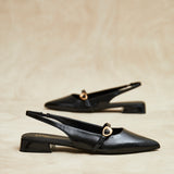 Align Black Faux Leather Ballet Flats
