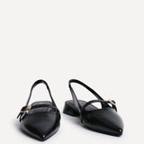 Align Black Faux Leather Ballet Flats