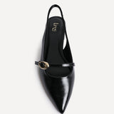 Align Black Faux Leather Ballet Flats