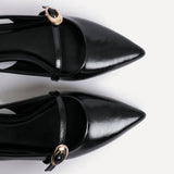 Align Black Faux Leather Ballet Flats