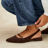 Align Brown Faux Suede Ballet Flats