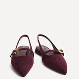 Align Burgundy Faux Suede Ballet Flats