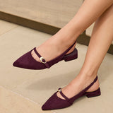 Align Burgundy Faux Suede Ballet Flats