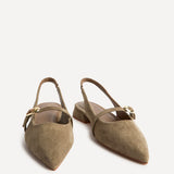 Align Taupe Faux Suede Ballet Flats