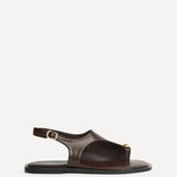 Alina Brown Flat Sandals