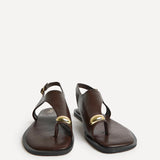 Alina Brown Flat Sandals