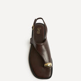 Alina Brown Flat Sandals