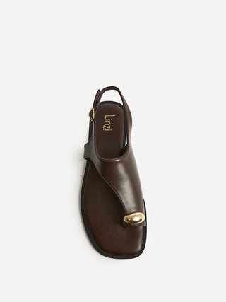 Alina Brown Flat Sandals