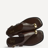 Alina Brown Flat Sandals