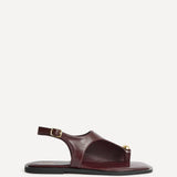 Alina Burgundy Flat Sandals