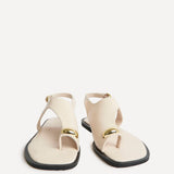 Alina Ivory Flat Sandals