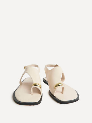 Alina Ivory Flat Sandals