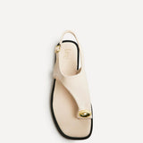 Alina Ivory Flat Sandals