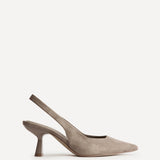 Alisa Wide Fit Taupe Faux Suede Court Heels