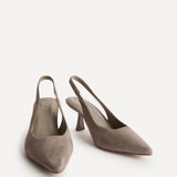 Alisa Wide Fit Taupe Faux Suede Court Heels