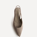 Alisa Wide Fit Taupe Faux Suede Court Heels