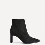 Alisha Black Faux Suede Heeled Ankle Boot