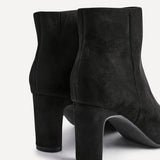 Alisha Black Faux Suede Heeled Ankle Boot