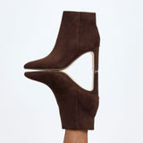 Alisha Brown Faux Suede Heeled Ankle Boot