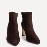 Alisha Brown Faux Suede Heeled Ankle Boot