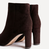 Alisha Brown Faux Suede Heeled Ankle Boot