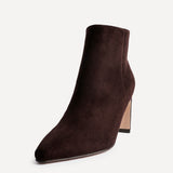 Alisha Brown Faux Suede Heeled Ankle Boot