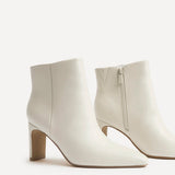 Alisha Ivory Faux Leather Heeled Ankle Boot