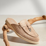 Alix Mocha Faux Suede Slip On Mules
