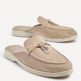 Alix Mocha Faux Suede Slip On Mules