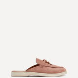 Alix Pink Faux Suede Slip On Mules