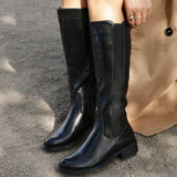 Alma Black Long Riding Boots