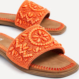 Aloha Orange Beaded Sandals