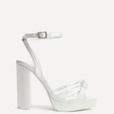 Altar Bridal Ivory Satin Platform Heeled Sandals