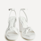 Altar Bridal Ivory Satin Platform Heeled Sandals
