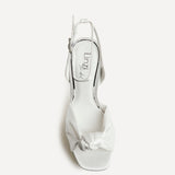 Altar Bridal Ivory Satin Platform Heeled Sandals