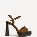 Alto Brown Platform Heeled Sandals