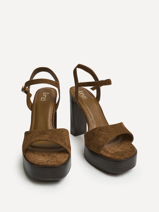 Alto Brown Platform Heeled Sandals