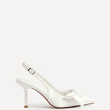 Always Bridal Ivory Satin Bow Court Heels