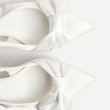 Always Bridal Ivory Satin Bow Court Heels