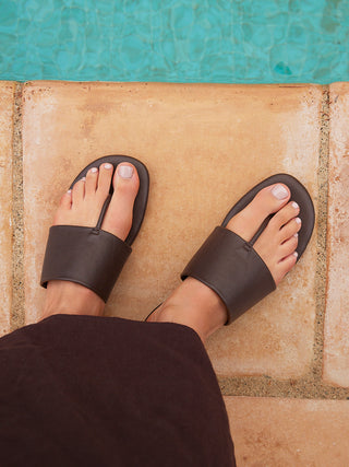 Amara Brown Flat Sandals