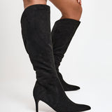 Ambition Black Long Stiletto Heeled Boots