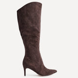 Ambition Brown Long Stiletto Heeled Boots