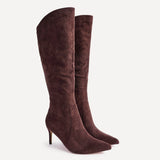 Ambition Brown Long Stiletto Heeled Boots