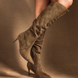 Ambition Sand Long Stiletto Heeled Boots