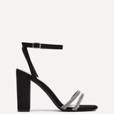 Amelie Wide Fit Black Diamante Heels