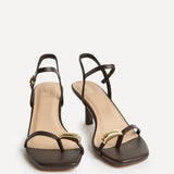 Amira Brown Heeled Sandals