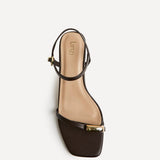 Amira Brown Heeled Sandals