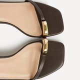 Amira Brown Heeled Sandals