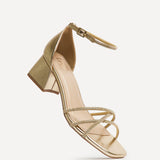 Amour Gold Diamante Heeled Sandals
